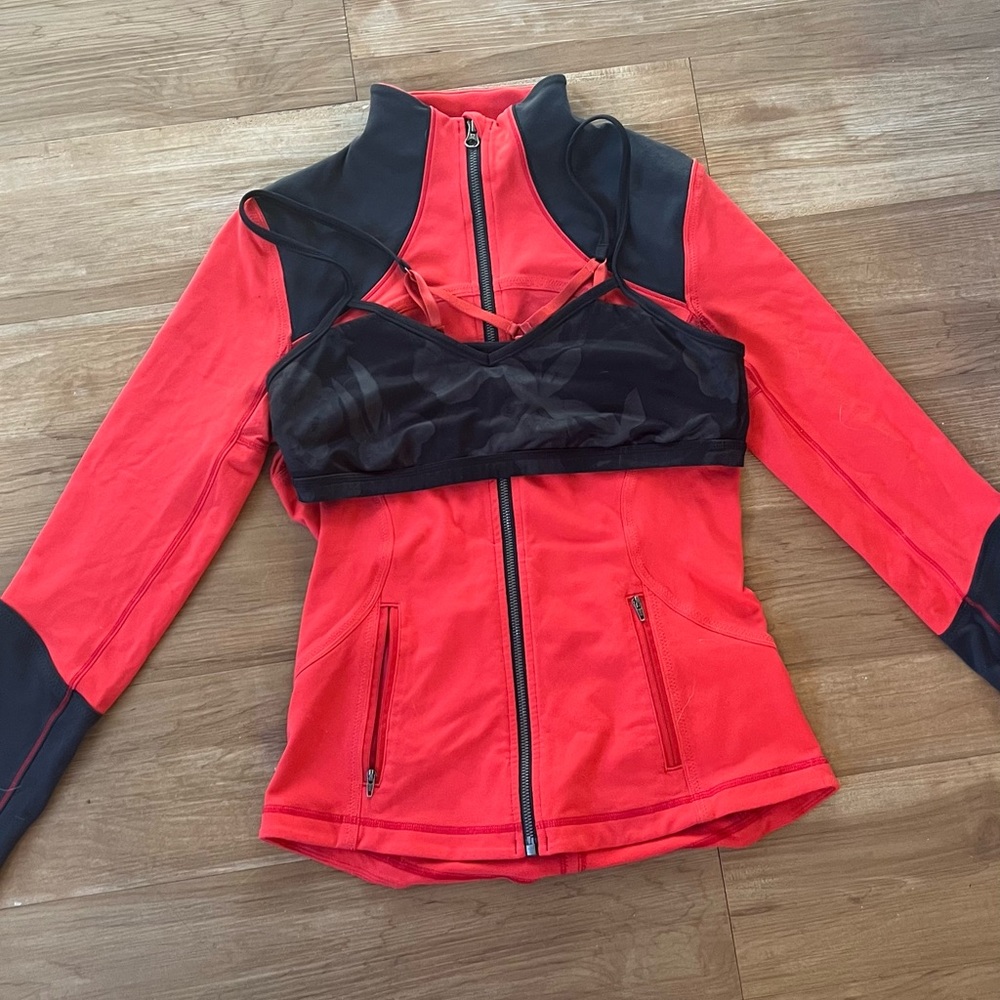lululemon align jacket with matching sports bra